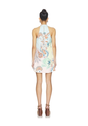 HEMANT AND NANDITA Halter Mini Dress in Baby Blue. Size S. Also in XS, M, L, XL, XXL.