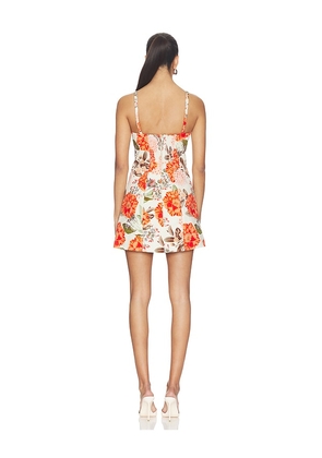 Cara Cara Claudine Mini Dress in Cream,Orange. Size 4. Also in 2, 6, 8, 10.