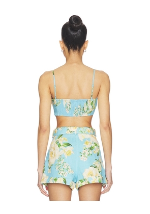 HEMANT AND NANDITA Bandeau Top in Blue. Size S. Also in XS, M, L, XL.