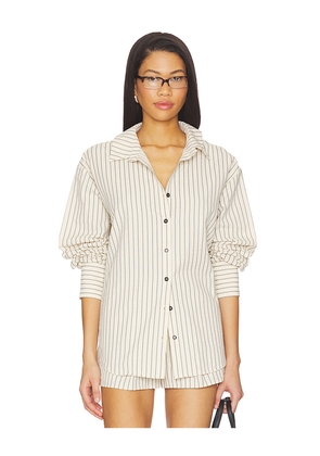 ALL THE WAYS Kadence Button Up Top in Cream. Size XS. Also in XXS, S, M, L, XL.