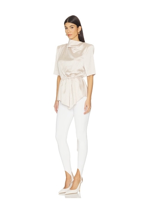 Gestuz X Barbie Teressa Short Sleeve Blouse in Light Grey. Size 36. Also in 32, 34, 38, 40.