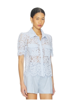 Generation Love Mina Lace Shirt in Baby Blue. Size XS. Also in S.