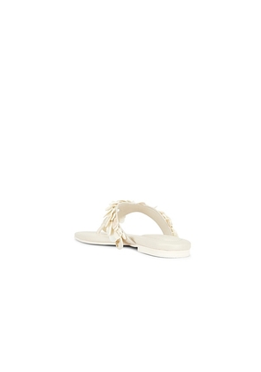 SIMKHAI Elin Natural Shell Beaded Thong Sandal in White. Size 36. Also in 37, 38, 39.