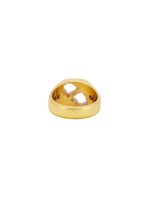 MAPLE 3am Signet Ring in Metallic Gold. Size 11. Also in 10, 9.