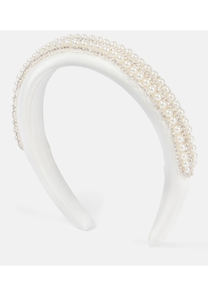 Self-Portrait Embellished satin headband