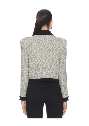 L'AGENCE Arielle Collared Jacket in Black,White. Size L. Also in M.