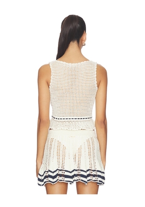 My Beachy Side Amie Hand-crocheted Top in White. Size S. Also in M, L.