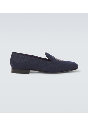 Ralph Lauren Purple Label Alonzo embroidered linen loafers