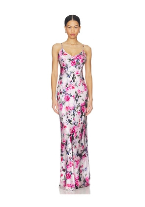 L'AGENCE Serita Maxi V Neck Bias Dress in Pink. Size 2. Also in 0, 4, 6, 8.