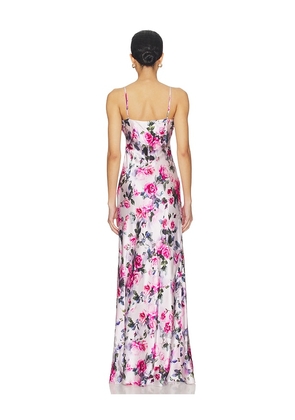 L'AGENCE Serita Maxi V Neck Bias Dress in Pink. Size 2. Also in 0, 4, 6, 8.