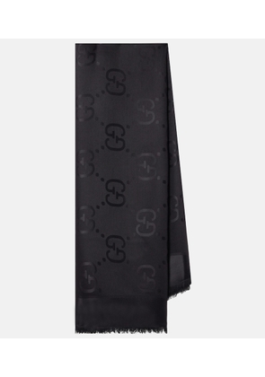 Gucci GG silk and wool jacquard scarf