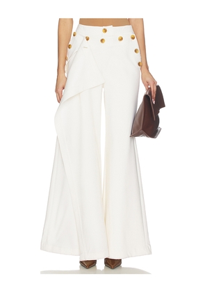 Monse Cascade Sailor Tailored Trouser in Ivory. Size 4. Also in 0, 2, 6.