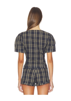 LIONESS Femme Blouse in Navy,Lemon. Size S. Also in XXS.