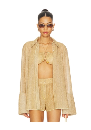 Oseree Lumiere Sleeves Shirt in Metallic Gold. Size S-M. Also in M-L.
