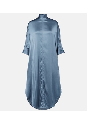 Acne Studios Asymmetric scarf-detail satin midi dress