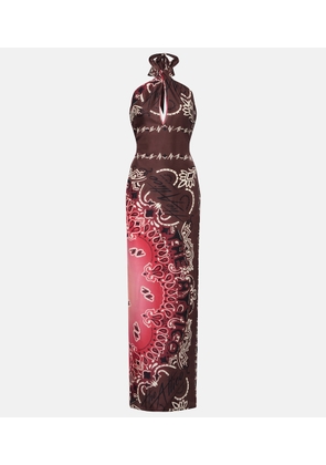 The Attico Printed silk maxi dress