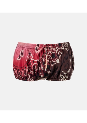 The Attico Printed silk shorts