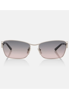 Gucci Interlocking G crystal-embellished rectangular sunglasses
