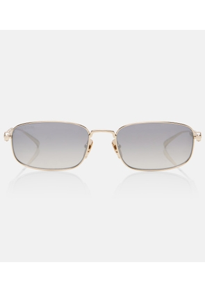 Gucci Bamboo crystal-embellished rectangular sunglasses