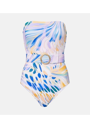 Alexandra Miro Iris belted printed swimsuit