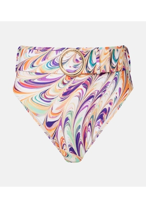 Alexandra Miro Iris belted printed bikini bottoms