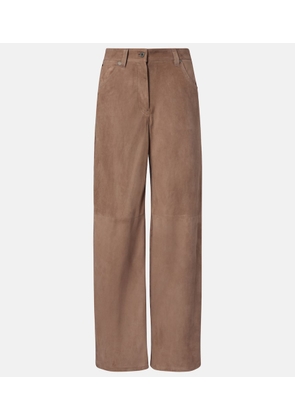 Brunello Cucinelli Suede wide-leg pants