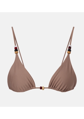 Jade Swim Via beaded bikini top