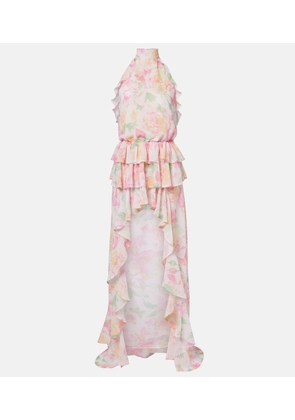 Bananhot Malena floral ruffled asymmetric maxi dress