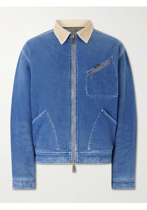 KAPITAL - Virgin Mary Reversible Corduroy-Trimmed Denim Jacket - Men - Blue - 2