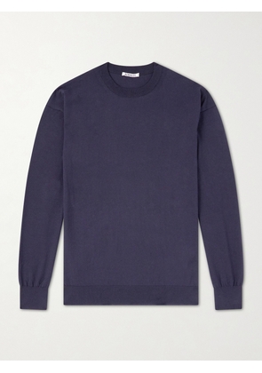 Auralee - Luster Knitted T-Shirt - Men - Blue - 3