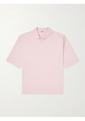 Auralee - Knitted Silk Polo Shirt - Men - Pink - 3