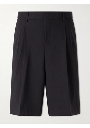 AMI PARIS - Low-Waist Wide-Leg Cotton Bermuda Shorts - Men - Black - FR 36