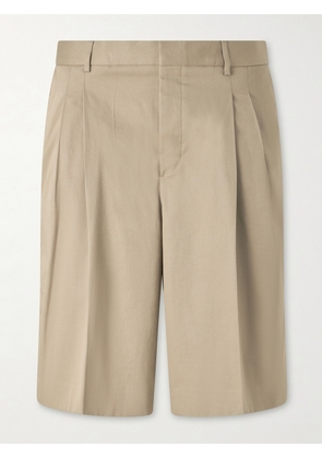 AMI PARIS - Low-Waist Wide-Leg Cotton Bermuda Shorts - Men - Neutrals - FR 36