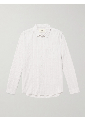 Folk - Checked Cotton-Blend Seersucker Shirt - Men - Gray - XS