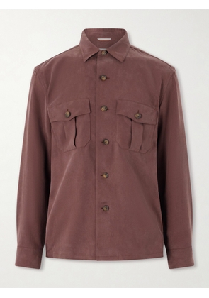 Canali - Lyocell Overshirt - Men - Burgundy - IT 46