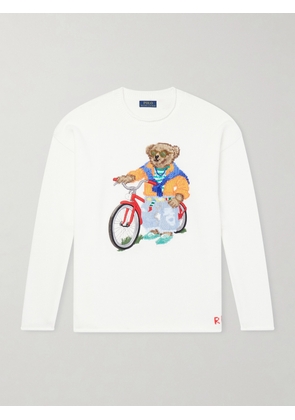 Polo Ralph Lauren - Polo Bear-Embroidered Bead-Embellished Knitted Cotton Sweater - Men - White - S