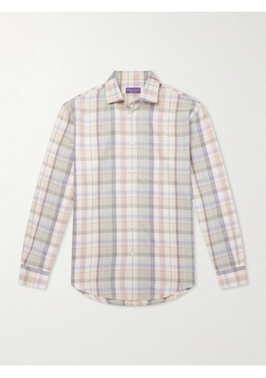 Ralph Lauren Purple Label - Checked Hemp and Cotton-Blend Twill Shirt - Men - Neutrals - S