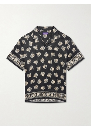 Ralph Lauren Purple Label - Convertible-Collar Paisley-Print Linen Shirt - Men - Black - S
