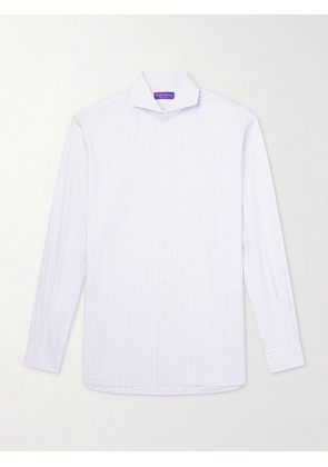 Ralph Lauren Purple Label - Cutaway-Collar Checked Cotton-Poplin Shirt - Men - Blue - UK/US 15