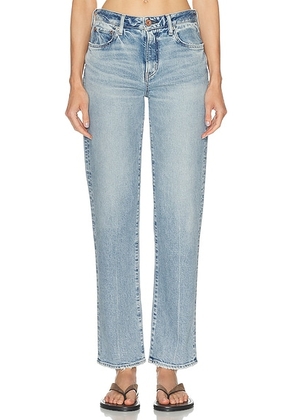 Moussy Vintage Kingston Tailored Straight Jeans in Light Blue - Blue. Size 25 (also in 24, 26, 27, 28, 29, 30).