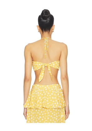 ADRIANA DEGREAS x REVOLVE Bandeau Top in Mustard,White. Size S. Also in M.