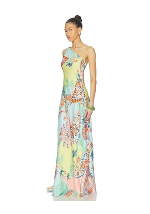 HEMANT AND NANDITA One Shoulder Sash Dress in Baby Blue. Size S. Also in XXS, XS, M.