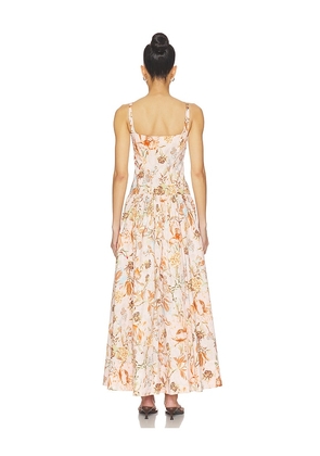 HEMANT AND NANDITA Square Neck Maxi Dress in Beige. Size S. Also in XXS, XS, M, L, XXL.