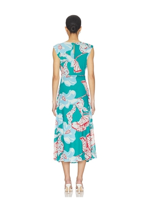 Cleobella Joelle Midi Dress in Green,Blue. Size S. Also in M, XS.