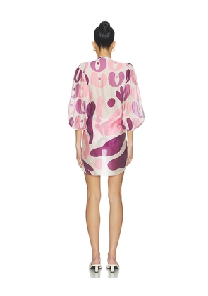 ADRIANA DEGREAS Bold Floral Shirt in Pink. Size S. Also in L, M, XS.