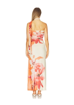 Especia Mai-tai Long Dress in Orange. Size XS. Also in S, M, L, XL.