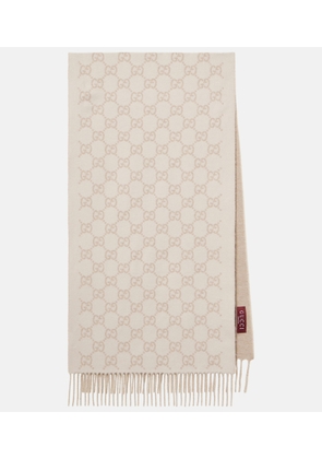 Gucci GG fringed cashmere scarf