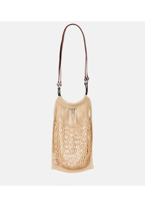 Lemaire Flit woven leather-trimmed shopper