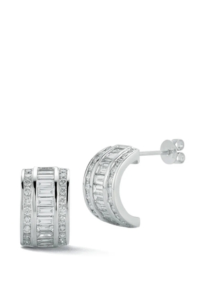 Mateo diamond half-hoop earrings - Silver