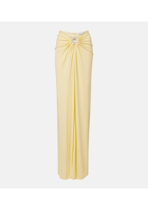 Christopher Esber Bezel Quartz gathered jersey maxi skirt